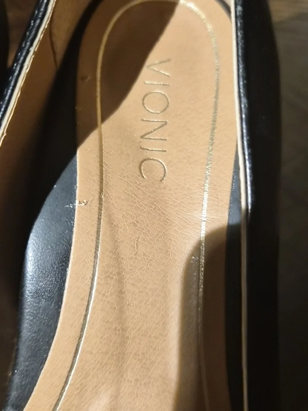 Vionic Black Low Block Heel Pumps